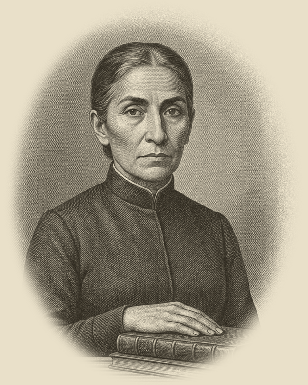 Engraved portrait of Comptroller Imelda Vasquez.